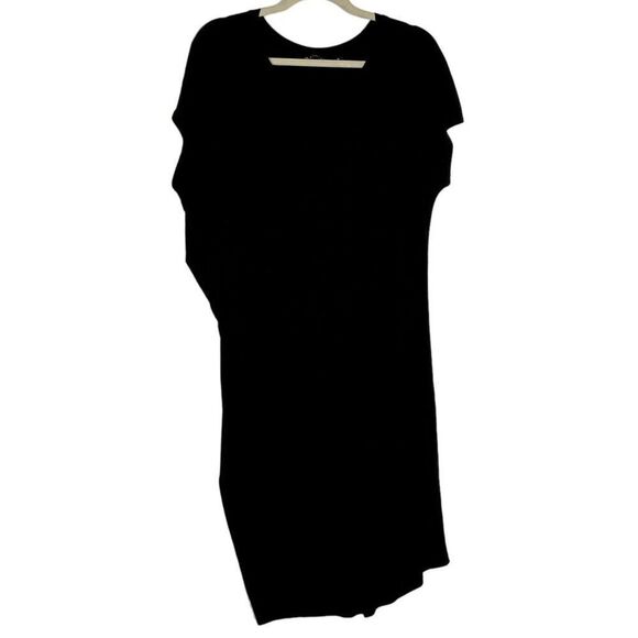 Athleta Draped Crew Dress in black, size medium, 93% Modal, 7% Spandex - Picture 4 of 15